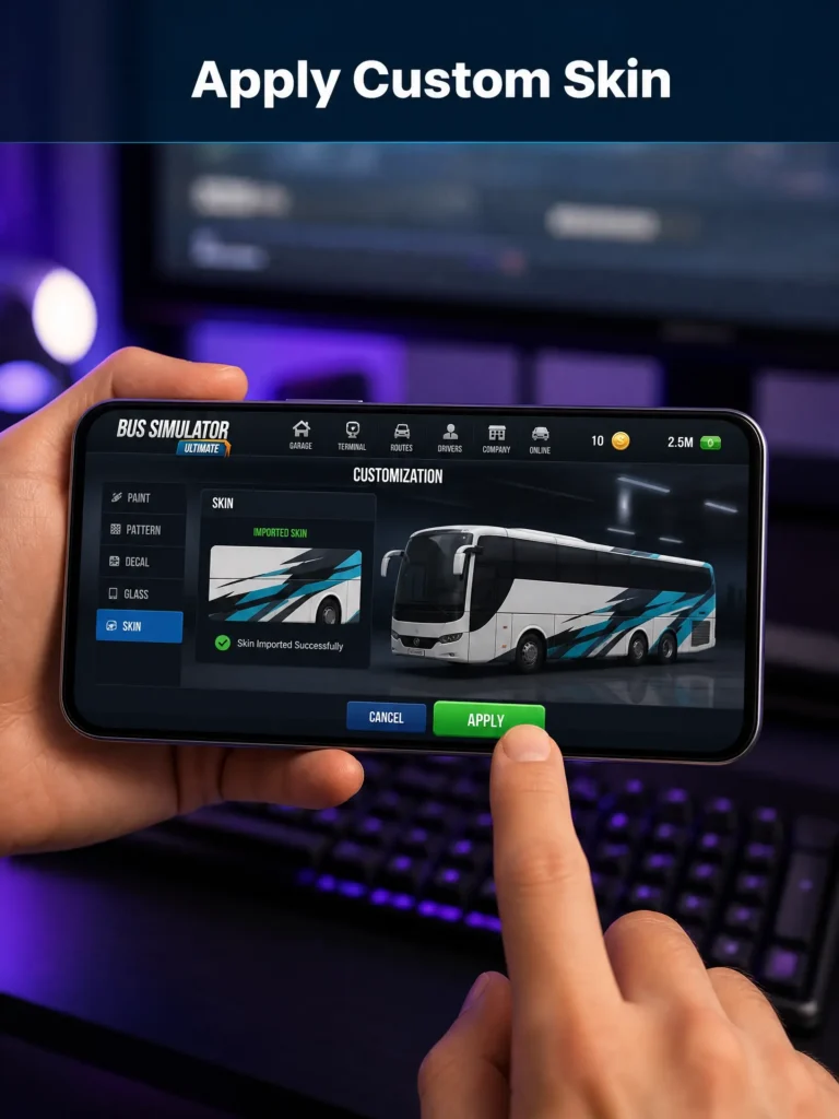 How to Apply Custom Skin in Bus Simulator Ultimate Tutorial