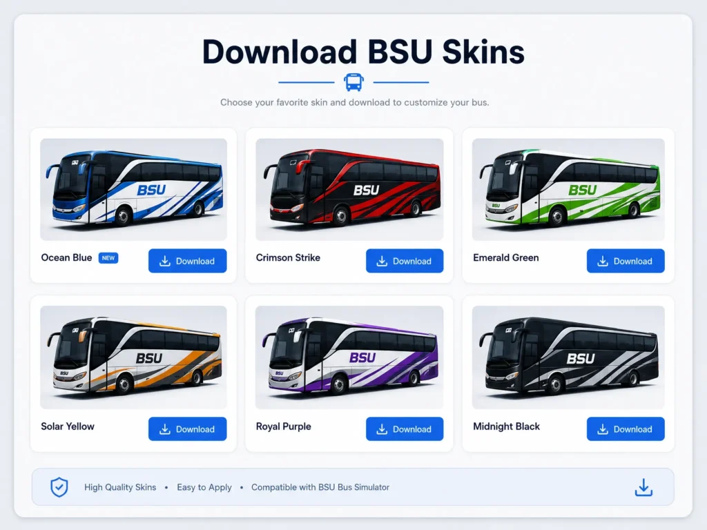 Download BSU Skins Free HD Custom Bus Paint