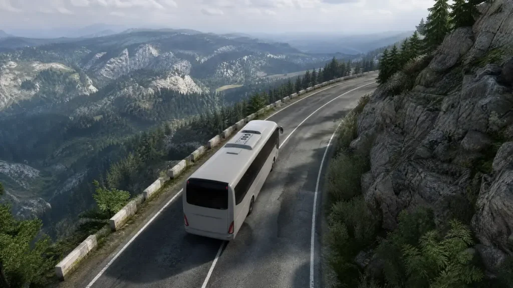 Bus Simulator Ultimate Scenic Mountain Road Driving Gameplay
