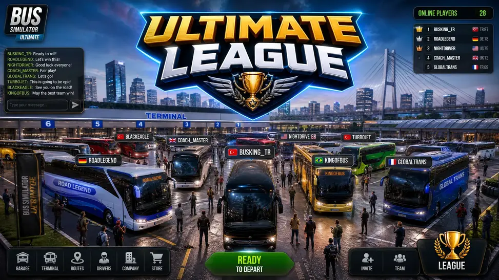 Competitive multiplayer mode in Bus Simulator Ultimate.