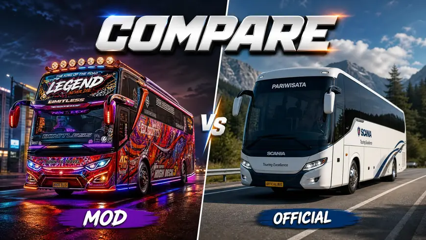 Comparison of Bus Simulator Mod APK and Official version buses.