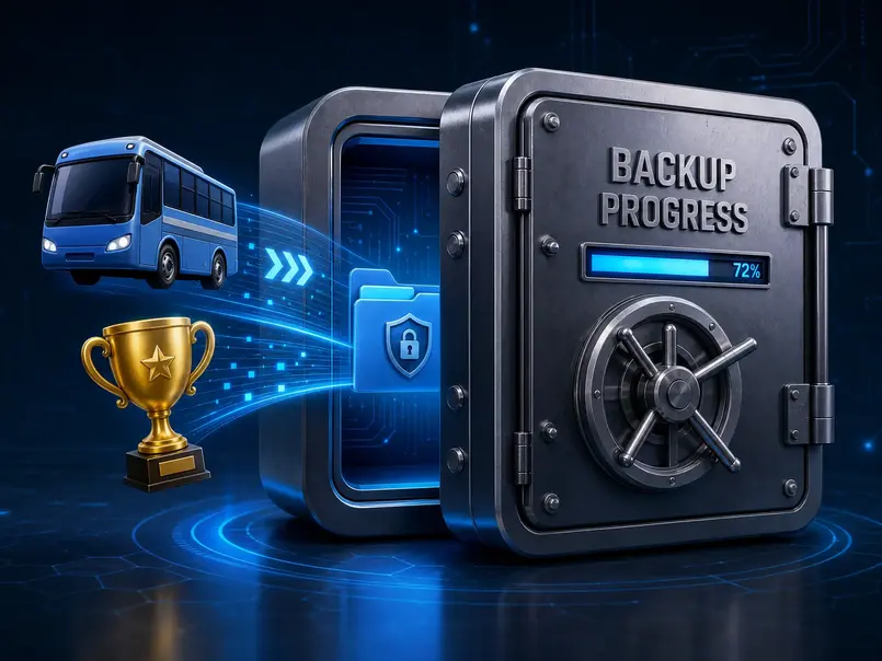 Secure digital vault protecting Bus Simulator Ultimate game progress and save files