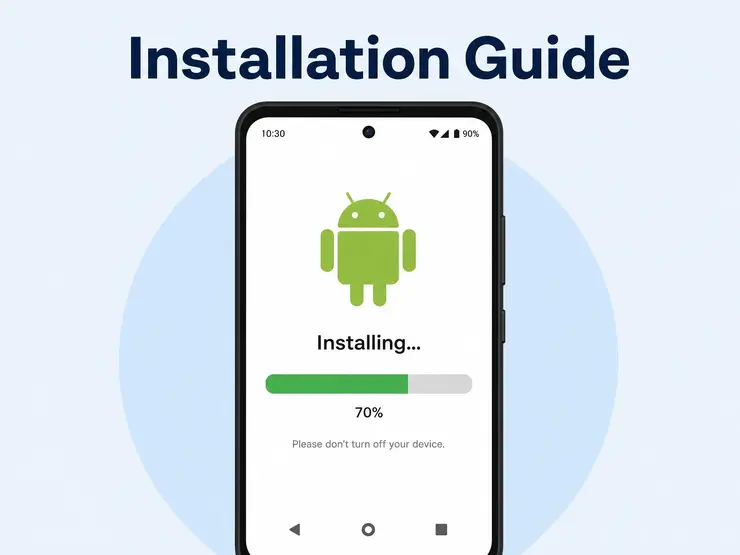 Android smartphone installing a mod apk file.