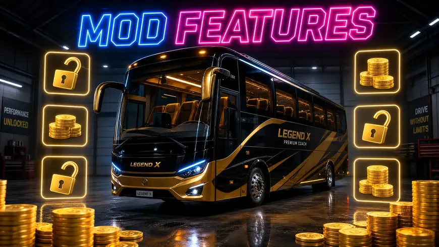 Bus Simulator Mod APK features including unlimited money and unlocked buses.