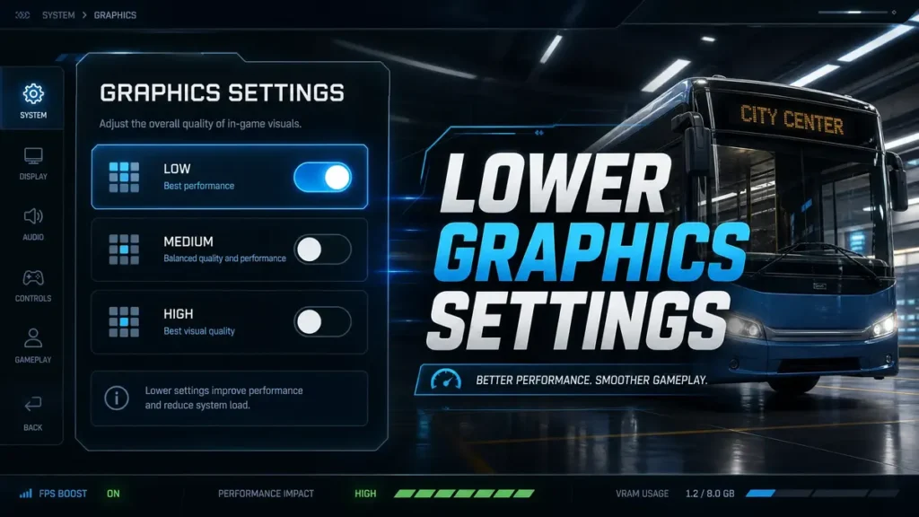 Lower graphics settings menu