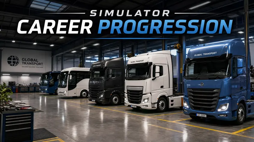 Simulator Career Progression showing business fleet management
