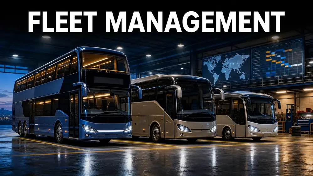 Choose and manage coach buses, double-decker buses, and vehicles for international routes.