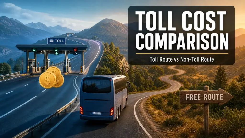 Comparison of toll and non-toll routes in Bus Simulator Ultimate